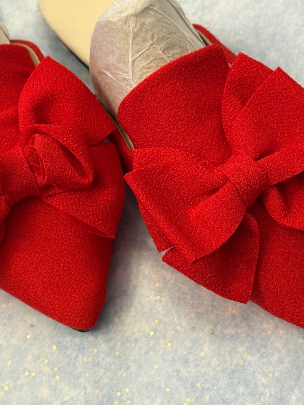 Bright Red Bow Mules (38)